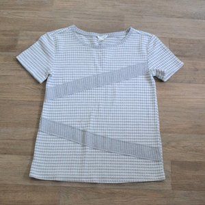 Loft Lounge Waffle Thermal Knit Striped Short Sleeve Shirt Size XS